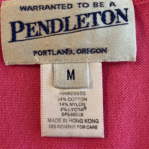 Pendleton Size Medium Pink Cotton Blend Sleeveless Top: 4852 - Picture 5 of 6